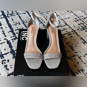INC International Concepts Women's Glittering Silver Heels